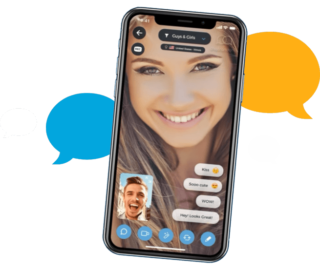Chatrandom video chat app interface on a smartphone
